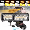 Auxbeam 7 Inch 300W LED Light Bar, 6 Modes Strobe