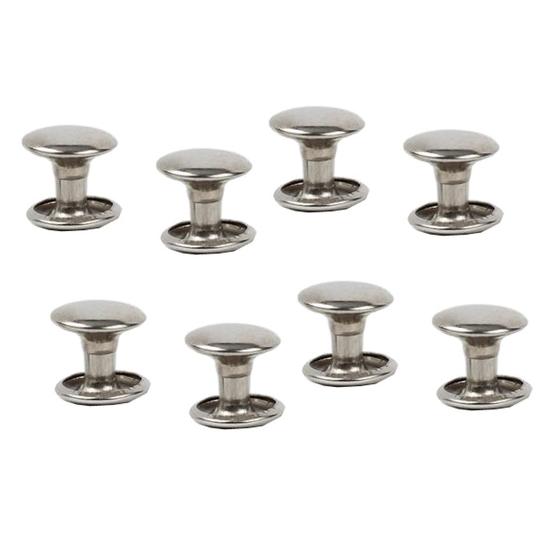100Sets Silver Leather Rivets Double Sided Rivet Tubular Metal Studs