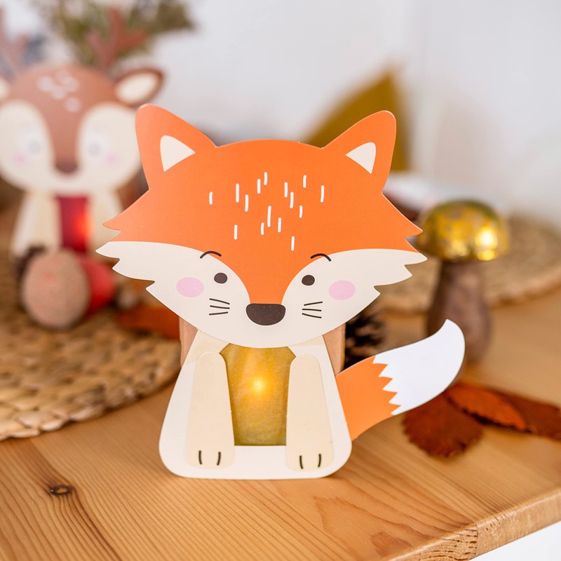 Papierdrachen 8 Lanterns for Crafts for Children - Reindeer, Raccoon,