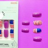 4th of July Press on Nails Short Square Purple Fake