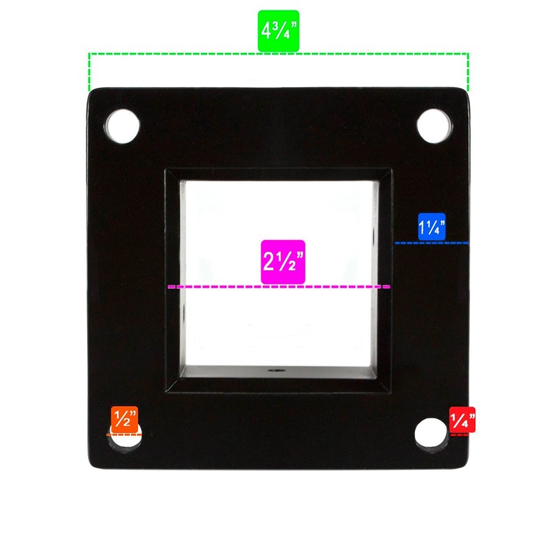 Floor Flange for 2 1/2" Square x 2 1/2" Square