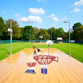 Basketball Net Replacement,Standard Basketball Hoop Net Fits Standard Rim,All Weather Anti Whip,Heavy Duty Nylon Nets Outdoor Or Indoor Sports Accessories Backboard Components