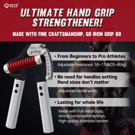 GD GRIP Fingerhantel Iron 8 Hand Trainingsgerät Einstellbarer Widerstand 25 bis 80 kg Handtrainer Griffkraft - Unterarmtrainer