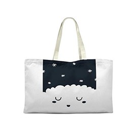 Le Jardin du Lin Printed Shopping Bag, Reusable Bag, Foldable, Fabric Bag with Two Long Handles, Size: 50 x 40 cm