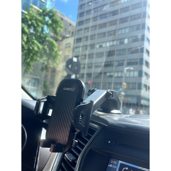 GAMEEJ Universal 3-in-1 Car Phone Mount for Dashboard, Windshield, &