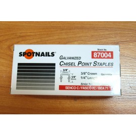 Crown Staples 10,000 NEW Galvanized 22 Gauge 3/8" crown x 1/4" long Upholstery