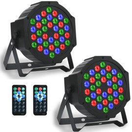 Stage Lighting - 36W Dj Lights Stage Lights Stage Light RGB with Remote Control Sound Activated Led Stage Lights for Stage, Disco, KTV, Party, DJ, Thanksgiving, Christmas(2Pack)