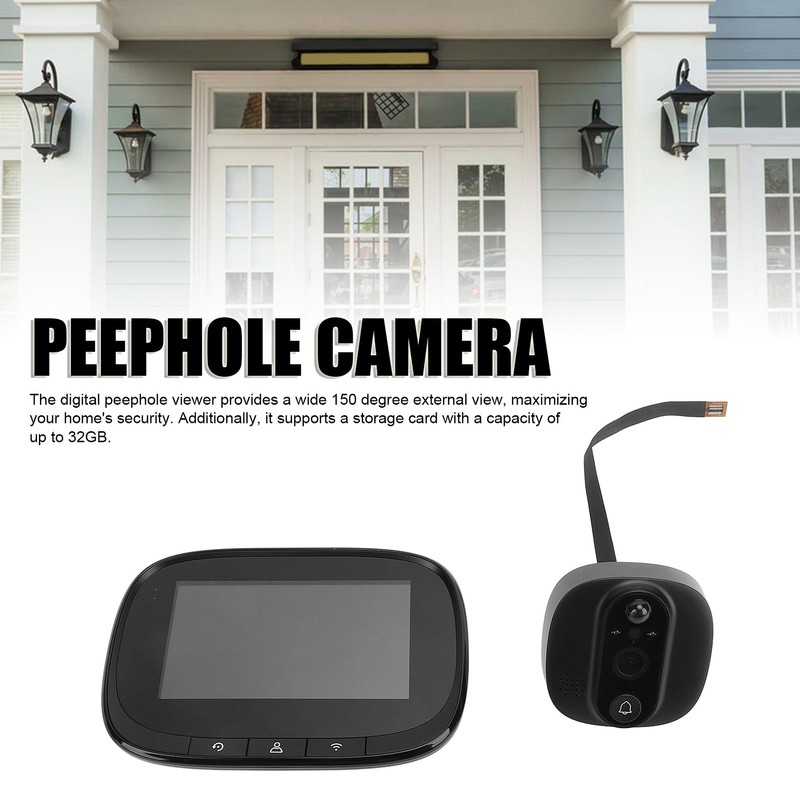 4.3in Peephole Camera 1080P 150 Degrees Wide Angle PIR Motion