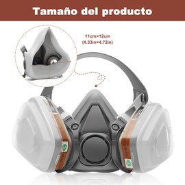 NCOIIBF Cubierta Facial Antipolvo, Respirador reutilizable con Anteojos de Seguridad y Filtros, Protección Respiratoria Profesional,Apta para Pintar, Lijar, Renovar, Soldar, Pulir y Otras Protecciones