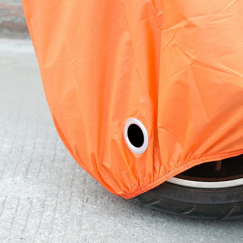 X AUTOHAUX L Black Orange Motorcycle Cover Waterproof Dust UV