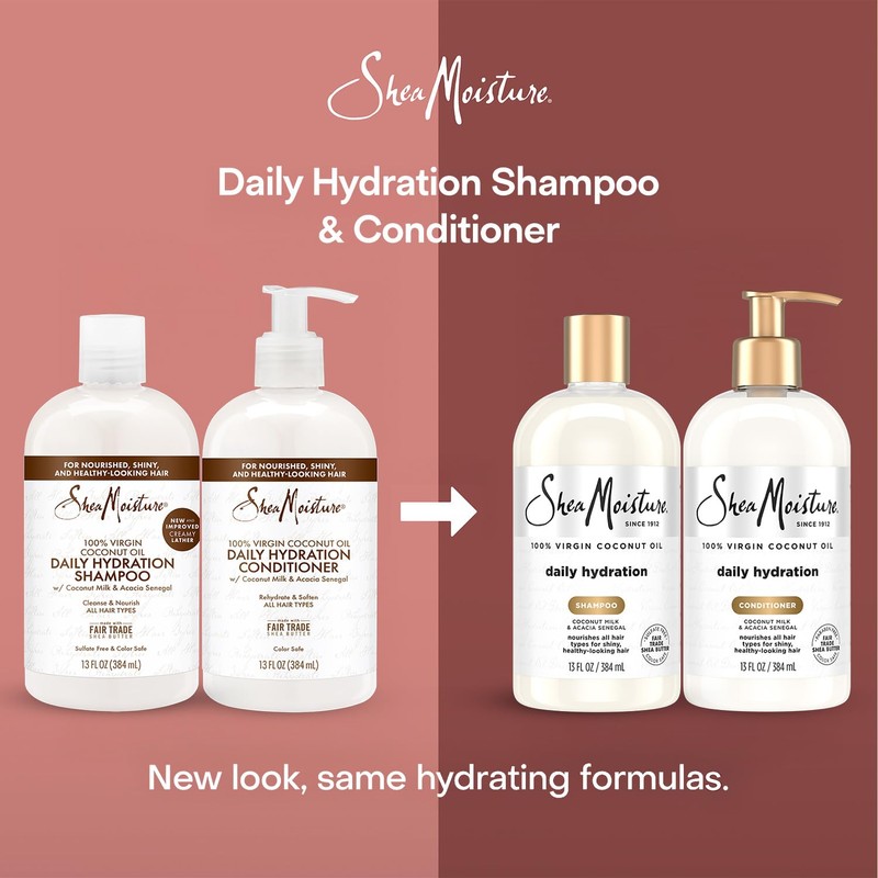 SheaMoisture Shampoo & Conditioner Set, Daily Hydration with Pure Coconut
