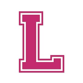 Applicable Pun Varsity Letter L - Vinyl Decal for Outdoor Use on Cars, ATV, Boats, Windows and More - Hot Pink (Magenta) 9 Inches Tall