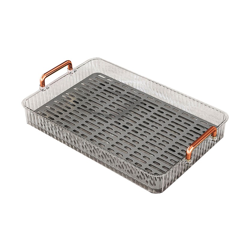 Tea Tray Build in Drainage Plastic Tray with Handles Rectangular
