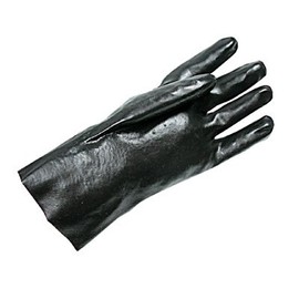Radnor Large Black 12" Economy PVC Glove Fully Coated With Smooth Finish Palm