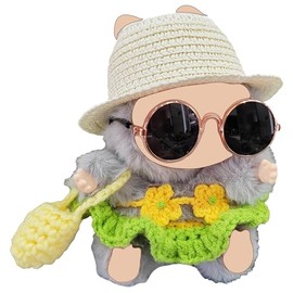 5-Piece Hand-Knitted Designer Bikini for 5.9-6.7"(15-17cm) Dolls - Beach & Poolside Style, with Straw Hat, Sunglasses & Bag - Media Platform-Worthy Summer Essentials