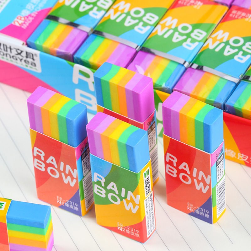 30 Pieces 2B Eraser Rainbow Mini Eraser for Children Soft