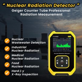 Geiger Counter Radiation Detector, Dosimeter Radiation Detector with LCD Display, Portable Handheld Beta Gamma X-ray Rechargeable Radiation Monitor Meter, 5 Dosage Units Switched