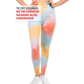 MAXXIM Tie Dye Workout Leggings For Women Scrunch Seamless Tights High Wasted Gym Yoga Pants Orange Sunrise Large