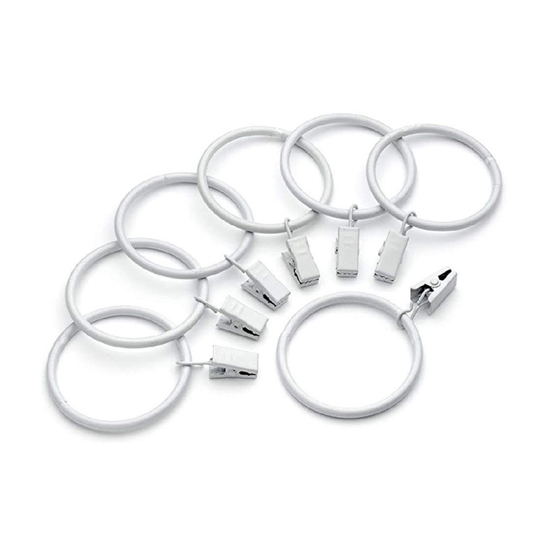 LBY 30 Pack Curtain Rings with Clips, 39mm(1.54'') Interior Diameter
