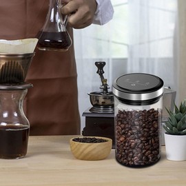 Irishom Vacuum Coffee Canisters with Airtight Lids 33Кра Auto Vacuum and Stop Touch Screen Storage Jar 1.6L/54oz