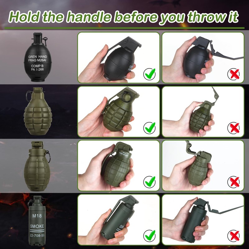 Tactical Toy Hand Grenade Bomb for Nerf CS Battle Game,2Pcs