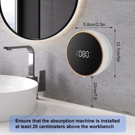Automatic Soap Dispenser, 300 ml Soap Dispenser Sensor for Wall Mounting, No Drilling Required, No Touch Soap Dispenser, White Electric Soap Dispenser for Bathroom, Kitchen & Office (Gel Version)
