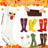 HooLing 6 Pairs Thanksgiving Turkey Compression Socks Fall Autumn Knee