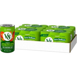 V8 Low Sodium Original 100% Vegetable Juice, 5.5 Fl Oz - 6 Count (Pack of 4)
