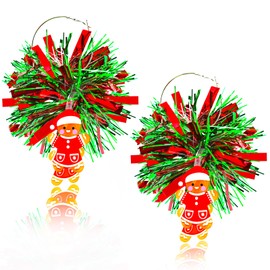 yfstyle Christmas Earrings for Women Christmas Feeling Firework Earrings Gingerbread Man Earrings Christmas Stockings Candy Earrings Gifts Gingerbread