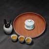 Wooden Round Tea Cup Tray Coffee Plates Holder Serving Tray