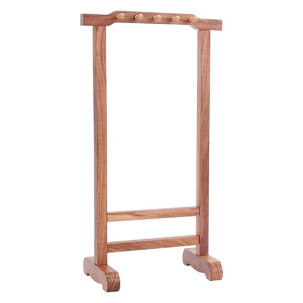 PH PandaHall 10 Pins Wooden Brush Pen Hanger, Chinese Brushes Stand Rack Hanger Solid Wood Brush Holder Wenge Brush Holder Wood Penholder Pen Hanging for Calligraph Drawing Practice, 36.8x17.3x10.9cm