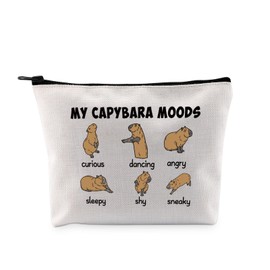 G2TUP Capybara lovers Gift My Capybara Moods Makeup Bag Giant Rodent Cosmetic Bag Water Pig Lover Gift (My Capybara Moods MB)