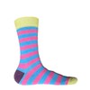Cozy Flair 6 Pairs Men's Colourful Striped Cotton Rich Crew