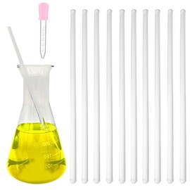 Stirring Sticks, 10 Pieces 15 cm Glass Stirring Sticks, Glass Stick Laboratory, Glass Sticks for Laboratory School, for Scientific Chemistry Laboratory for Stirring Hot and Cold Drinks