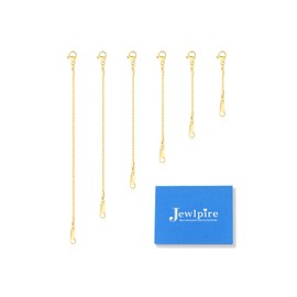 Jewlpire 14K Gold Plated Necklace Extender for Women, Dainty Necklace Extenders 14K Gold Plated Box Chain Extender for Necklaces, Extenders for Necklaces Bracelets Anklets 6 Piece Set