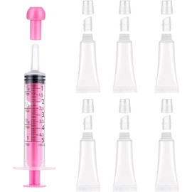 8 PCS Lip Gloss Tubes, 10 Ml Clear Mini Lip Balm, Girls Lip Balm with 5ml Syringes, Refillable Empty Tubes Clear Cosmetic Containers Soft Tube, Lip Balm Tubes Empty for Women Girls DIY Lip Gloss