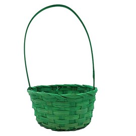 Widdle Gifts Ltd Woven Wicker Easter Basket With Handle - Green 7414