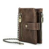 [Contacts] Crazy Horse Oil Leather RFID Anti-Theft Zipper Zipper Multi-septum