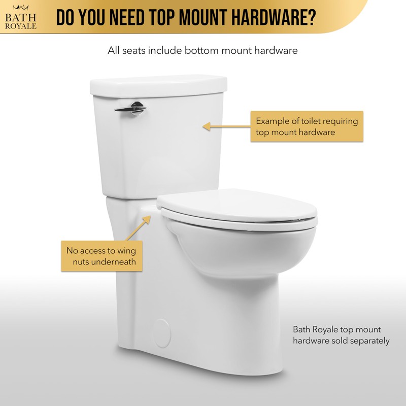 Bath Royale Slow Close Toilet Seat Round BR283-00 Heavy Duty