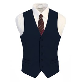Gioberti Men's Formal Suit Vest Fit for Business or Casual Dress, Navy, X-Large