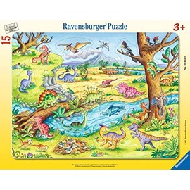 Ravensburger Children's Puzzle - The Little Dinosaurs - 8-17 Pieces Frame Puzzle with Contour Punch for Children from 3 Years