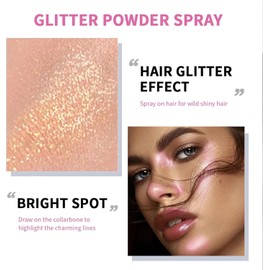 SOVONCARE Hair and Body Glitter Spray Instantly, Face Glitter Hairspray Body Shimmer Powder add Sparkly Shimmery Glow for Women Hair, Skin, Clothing Quick Drying, Non-Sticky 4.7 oz Copper