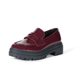 The Drop Women's Ryan Lug Sole Loafer, Burgundy Patent, 10