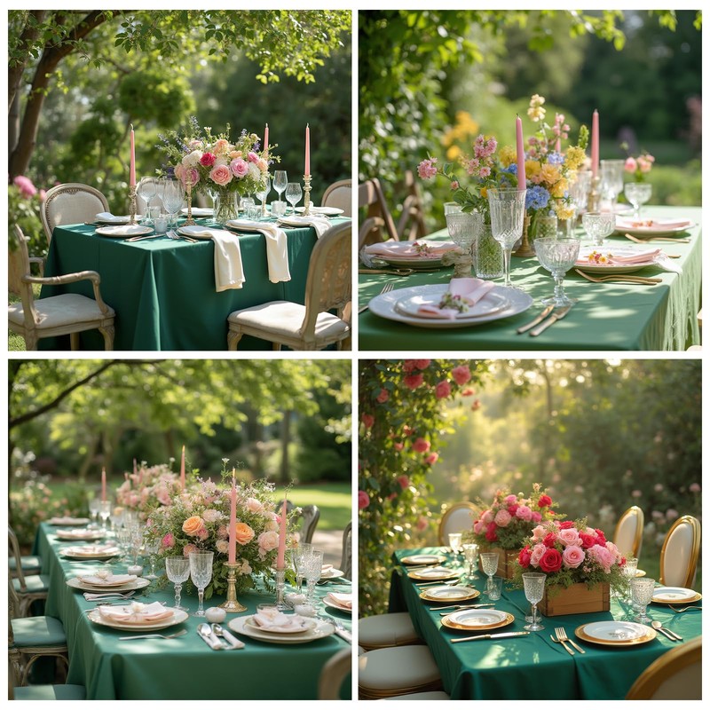 Zdada Extra Large Green Table Cloths 300x150cm(118x59Inch), Long Rectangular Table