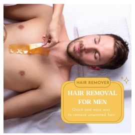 MOOM MOOM Organic Hair Removal Sugar Wax for Men with Aloe Vera & Chamomile – Soft Wax for Sensitive Skin & Men Hair - Perfect for Back, Chest, Eyebrow & Body - 12 oz Jar (Strips & Sticks NOT Included)