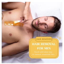 MOOM MOOM Organic Hair Removal Sugar Wax for Men with Aloe Vera & Chamomile – Soft Wax for Sensitive Skin & Men Hair - Perfect for Back, Chest, Eyebrow & Body - 12 oz Jar (Strips & Sticks NOT Included)