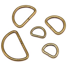 Swpeet 100 Pcs Bronze Assorted Multi-Purpose Metal D Ring Semi-Circular D Ring for Hardware Bags Ring Hand DIY Accessories - 1.3cm , 1.6cm , 1.9cm , 2.5cm , 3.2cm