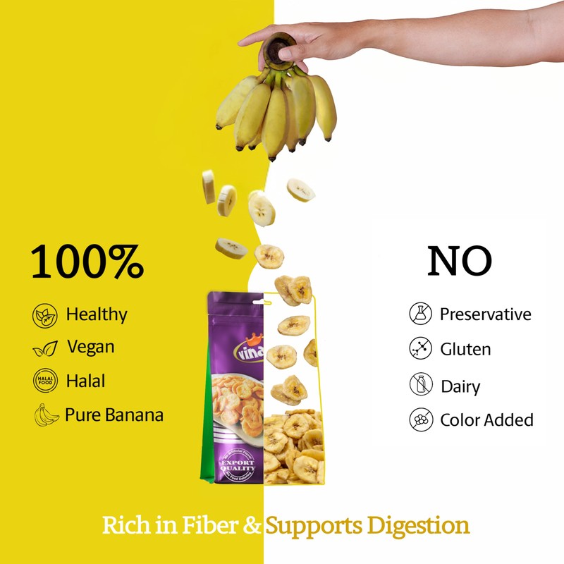 Vinamit Dried Banana Chips | Unsweetened Banana Chips | 8.8