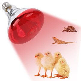 REPTI HOME 250W Red Heat Lamp Bulbs for Chicken,Infrared Flood Light Heat Lamp Bulb, Incandescent Light Heat Lamps for Chicks, Reptile, Pets, Par38 Glass E26 Base
