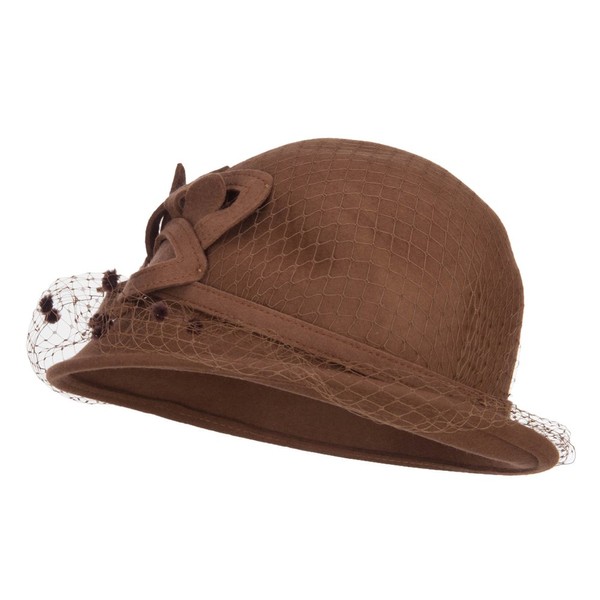 Leaf Flower Net Wool Cloche - Pecan OSFM